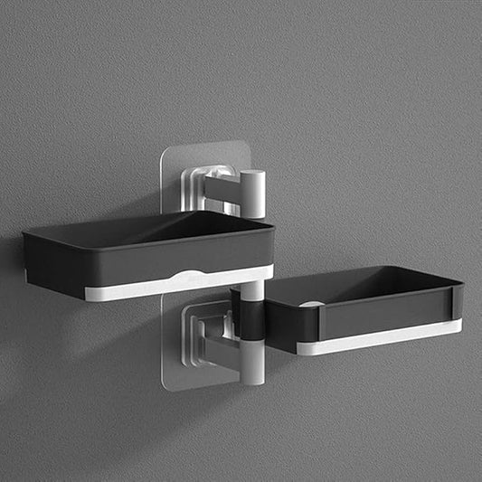 Rotatable Soap Dish Holder with Strong Suction 2 Layer Cup